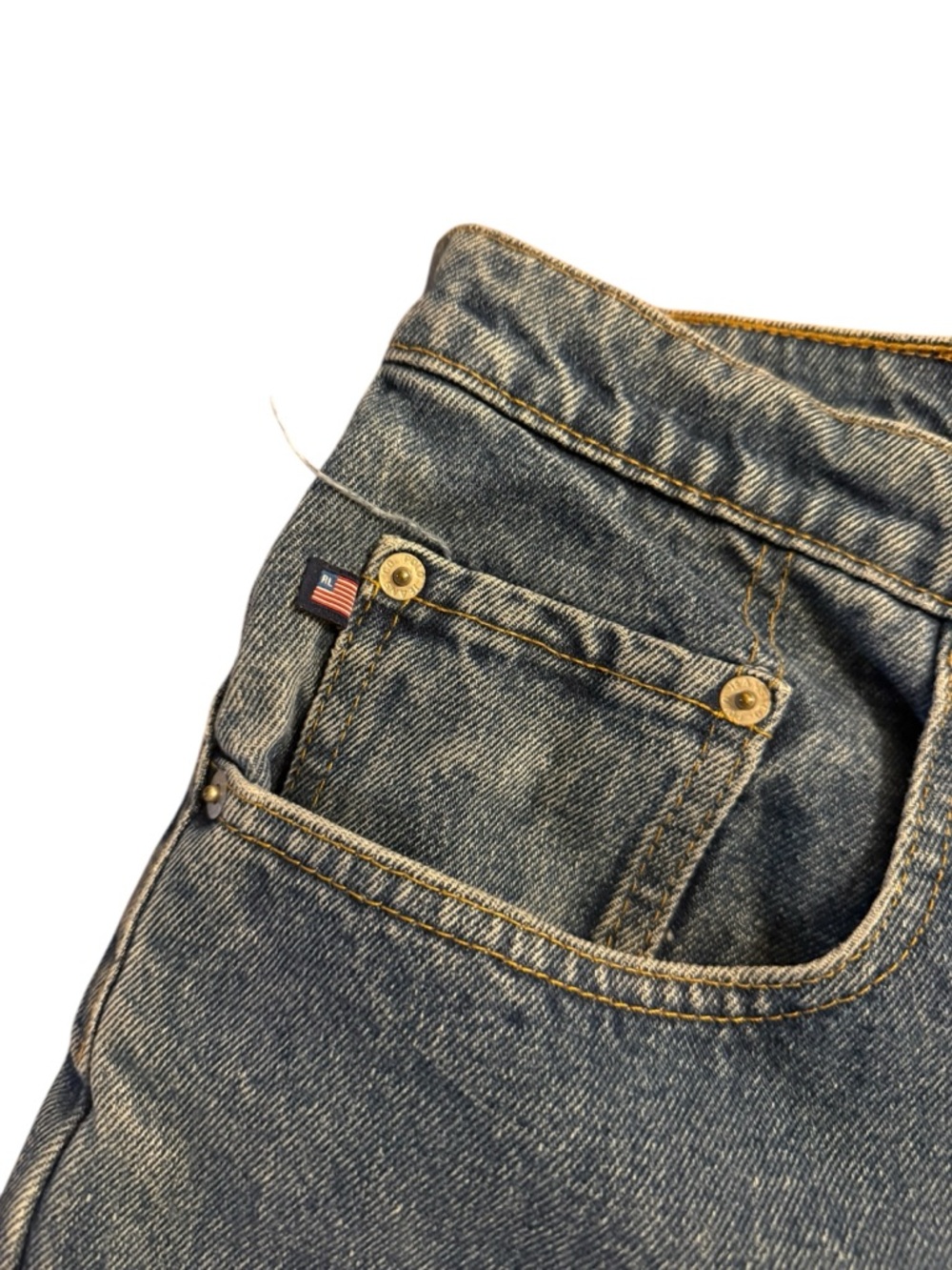 Ralph Lauren Polo Jeans Company Vintage Y2K Denim Shorts Size 38 2000’s 90’s - Picture 2 of 6